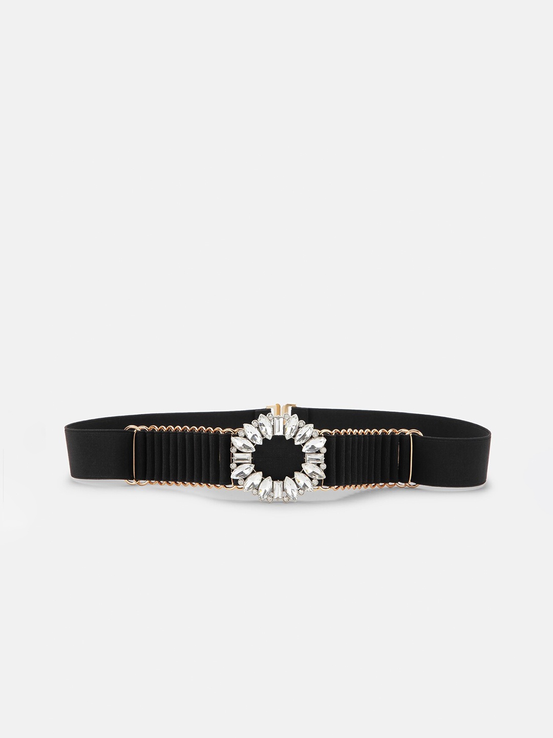 

Kazo Women Black Textured & Embellished PU Belt