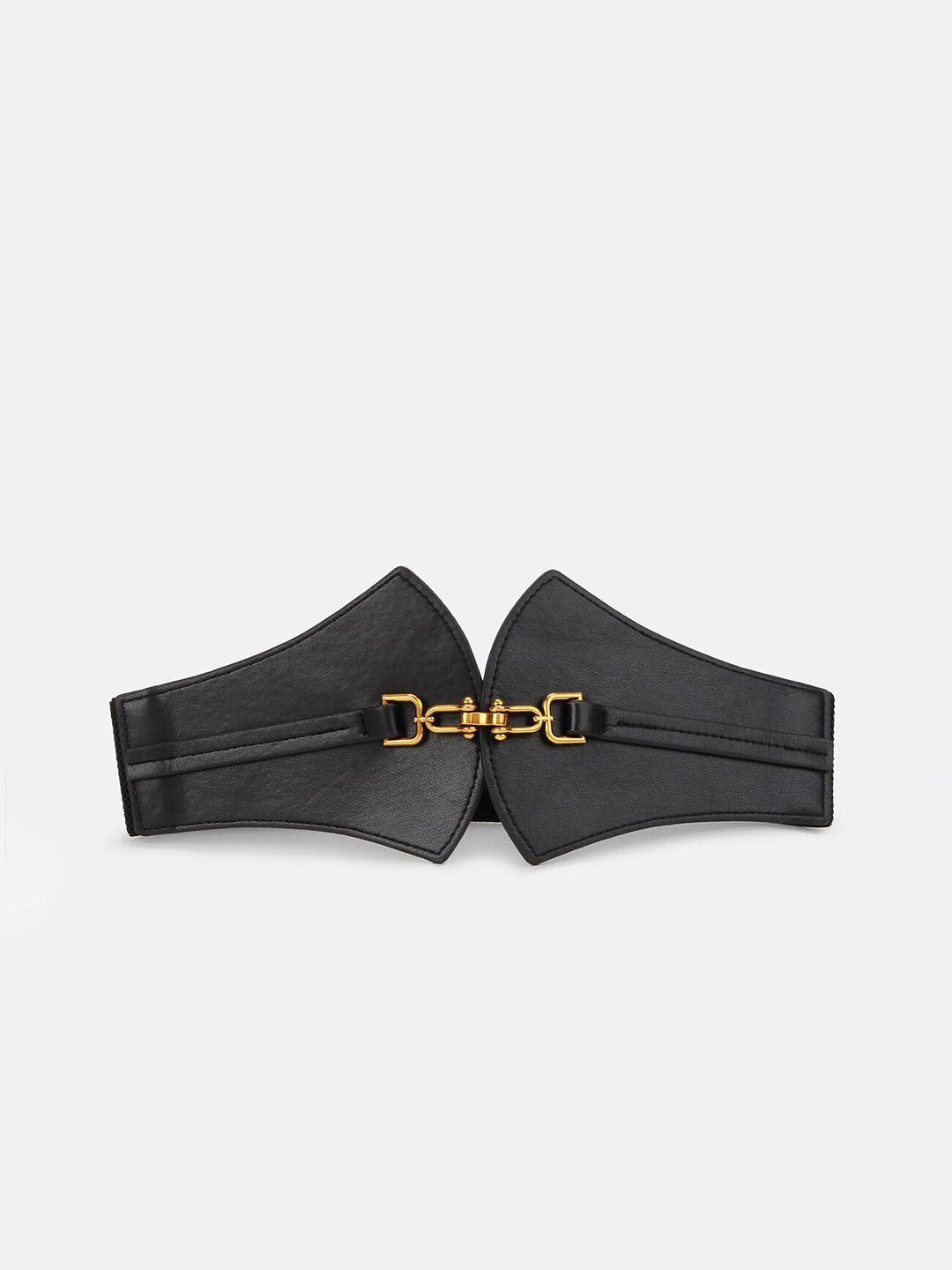 

Kazo Women Black Solid PU Stretchable Wide Belt
