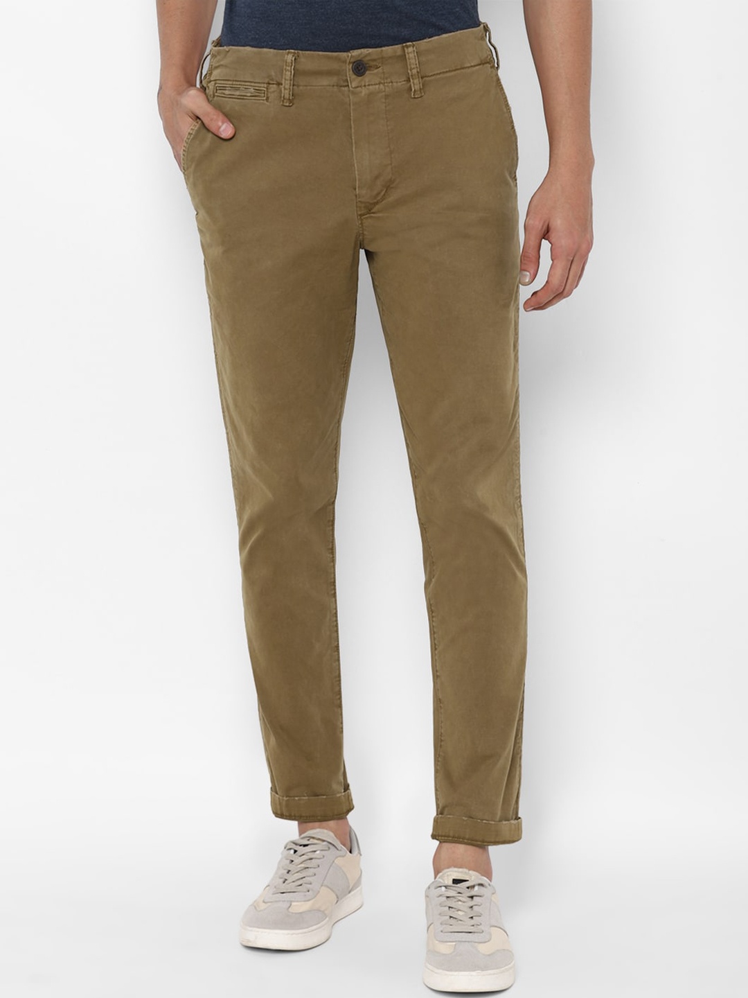 

AMERICAN EAGLE OUTFITTERS Men Khaki Slim Fit Trousers