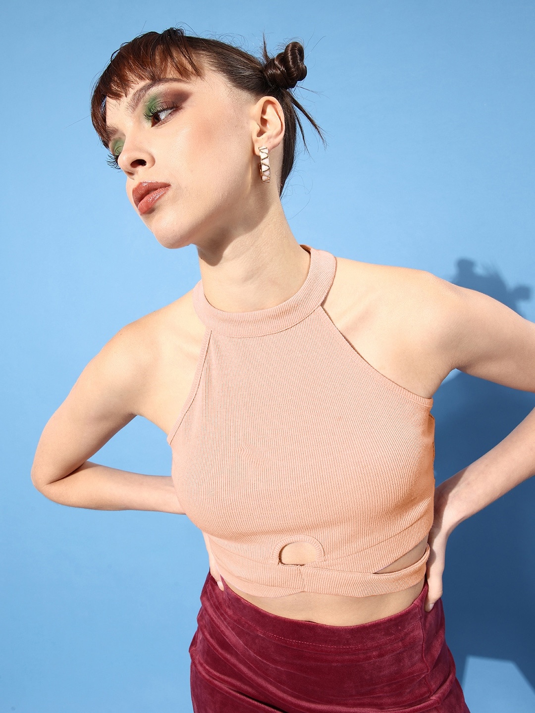 

Roadster Nude Solid Cut It Off Top
