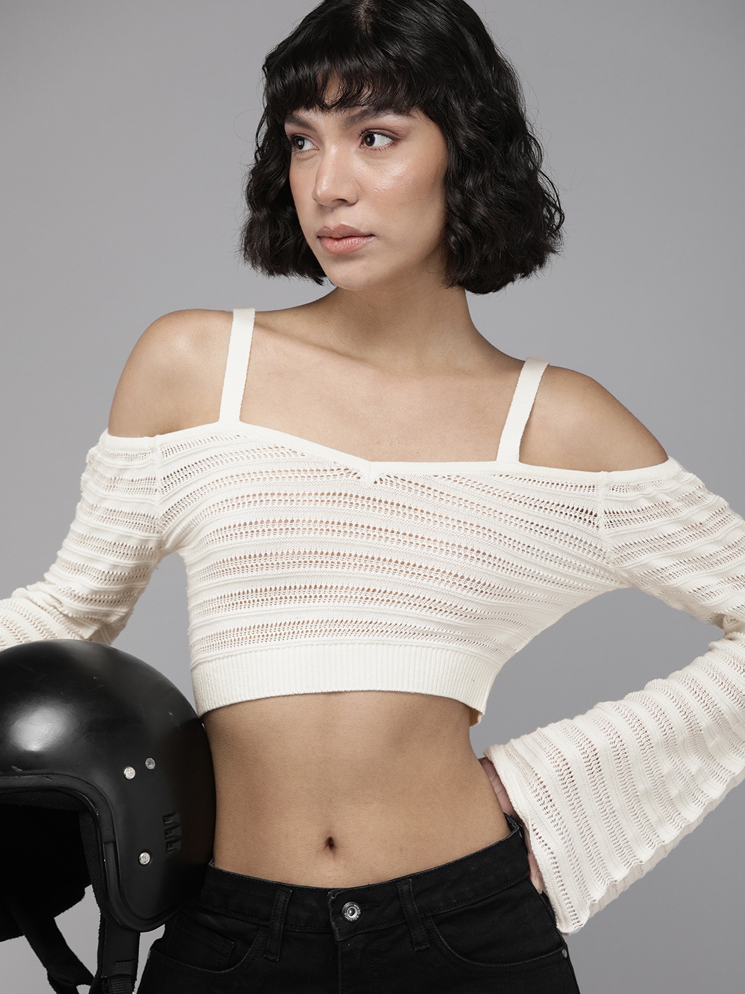 

Roadster White Sheer Crop Top