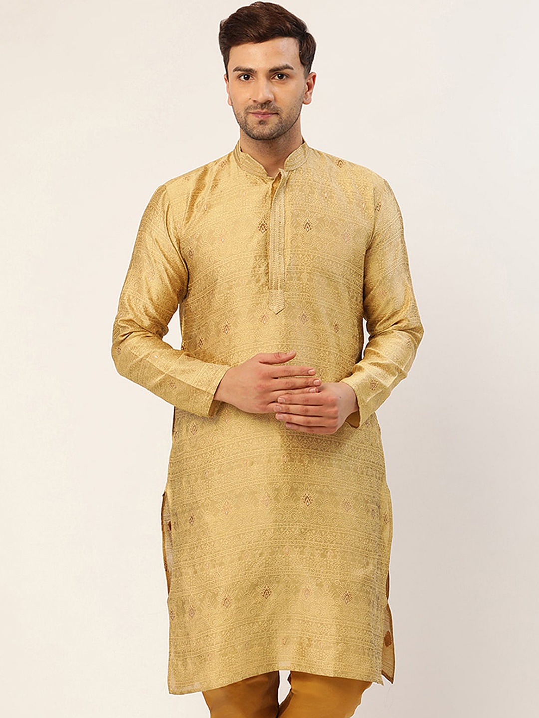 

Jompers Men Gold-Toned Ethnic Motifs Kurta