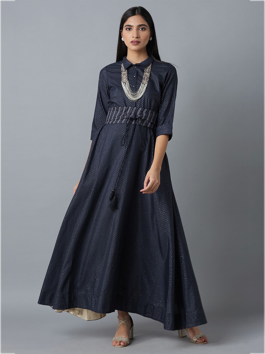 

W Ethnic Maxi Dress, Blue