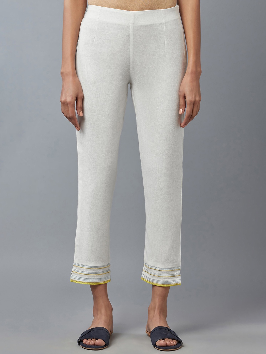 

W Women White Slim Fit Trousers