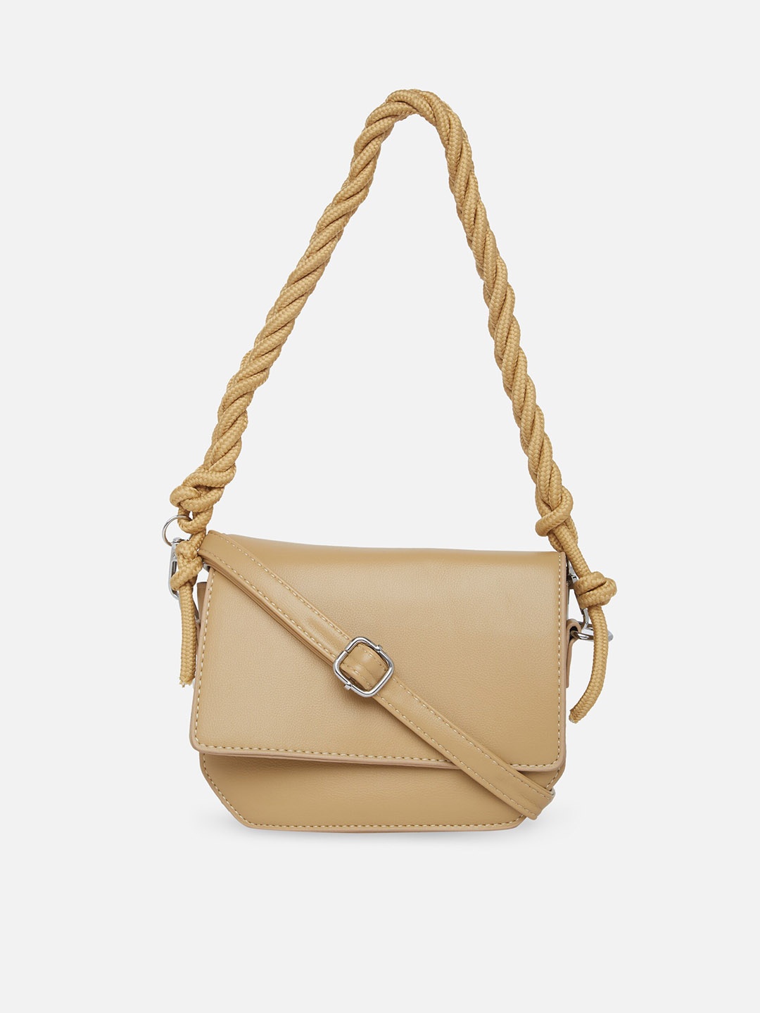 

20Dresses Beige PU Structured Satchel