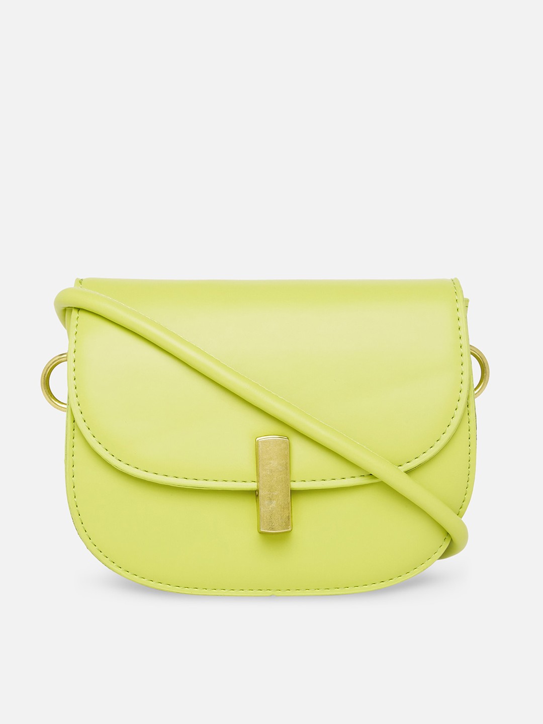 

20Dresses Fluorescent Green PU Half Moon Sling Bag