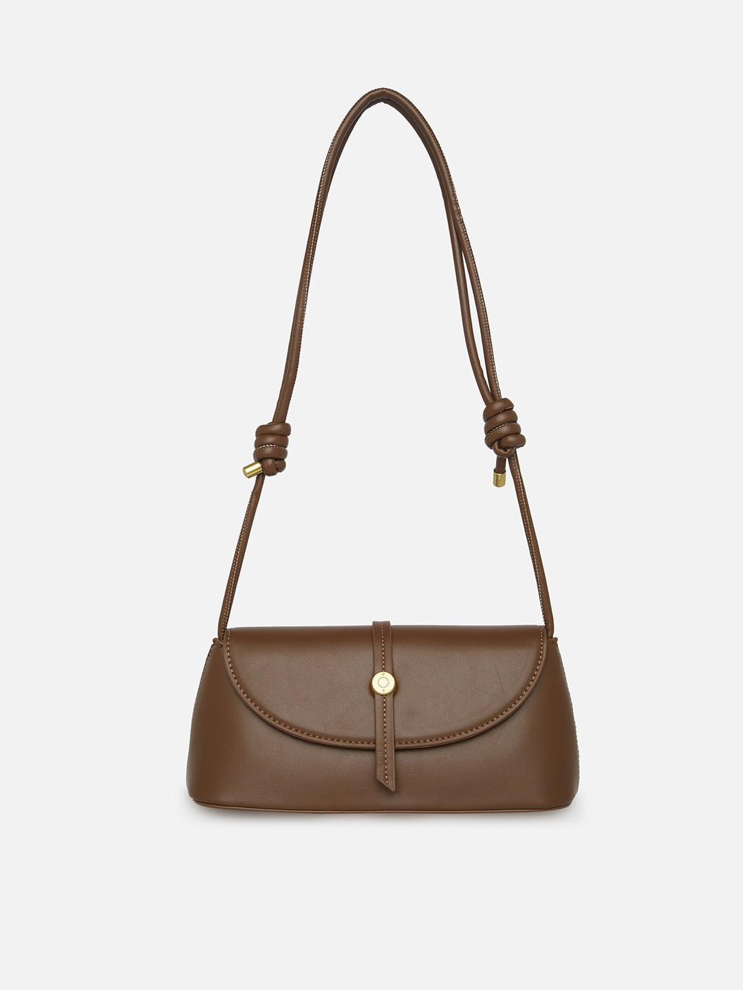 

20Dresses Tan PU Structured Shoulder Bag with Tasselled