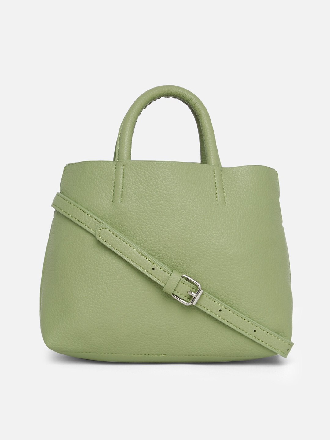 

20Dresses Women Sage Green Solid PU Bucket Handheld Bag