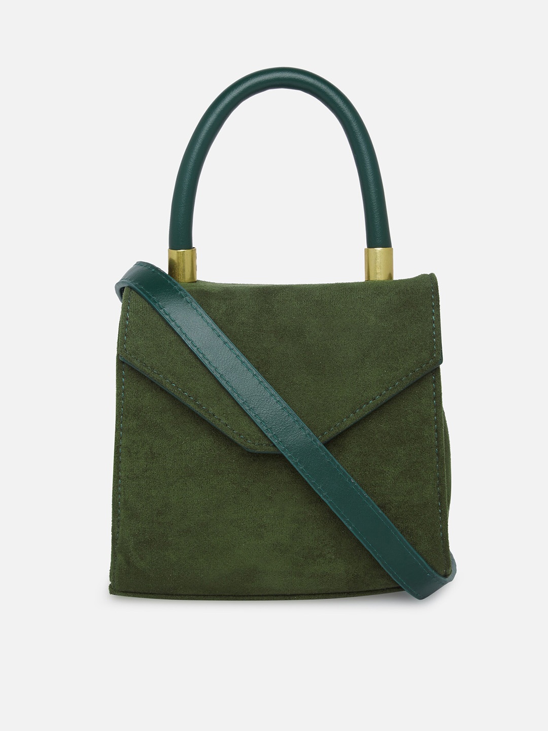 

20Dresses Green Suede Structured Satchel