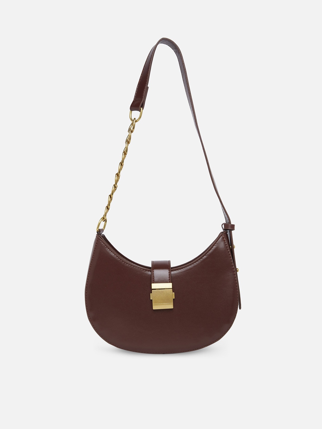 

20Dresses Women Brown Solid Half Moon Hobo Bag