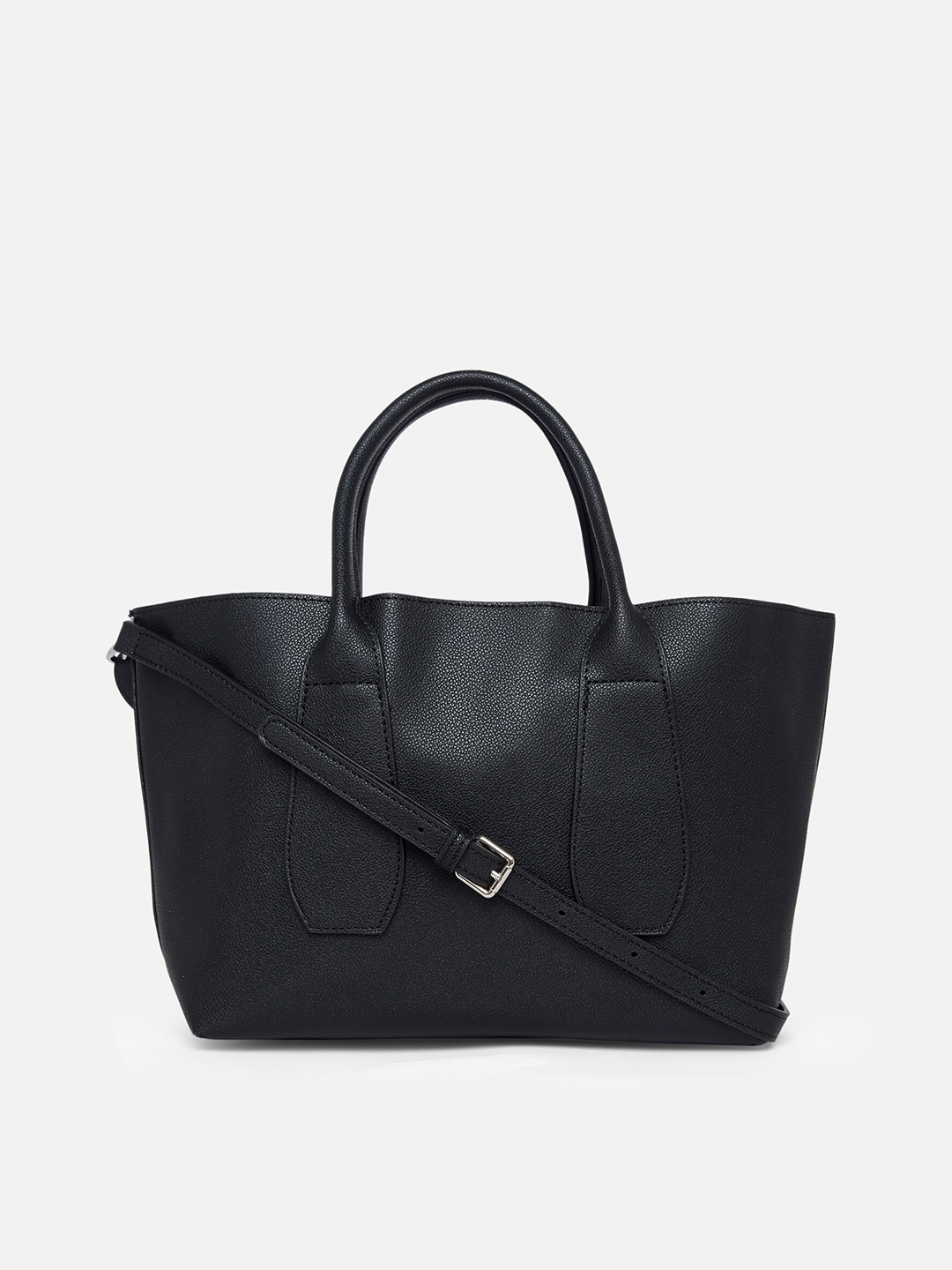 

20Dresses Black Textured PU Bucket Handheld Bag with Tasselled