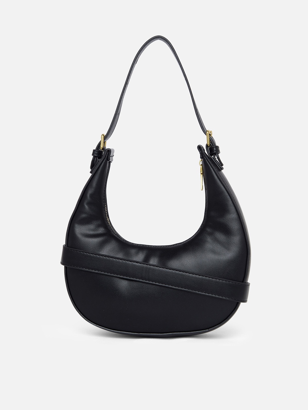 

20Dresses Black Textured PU Structured Hand Bag