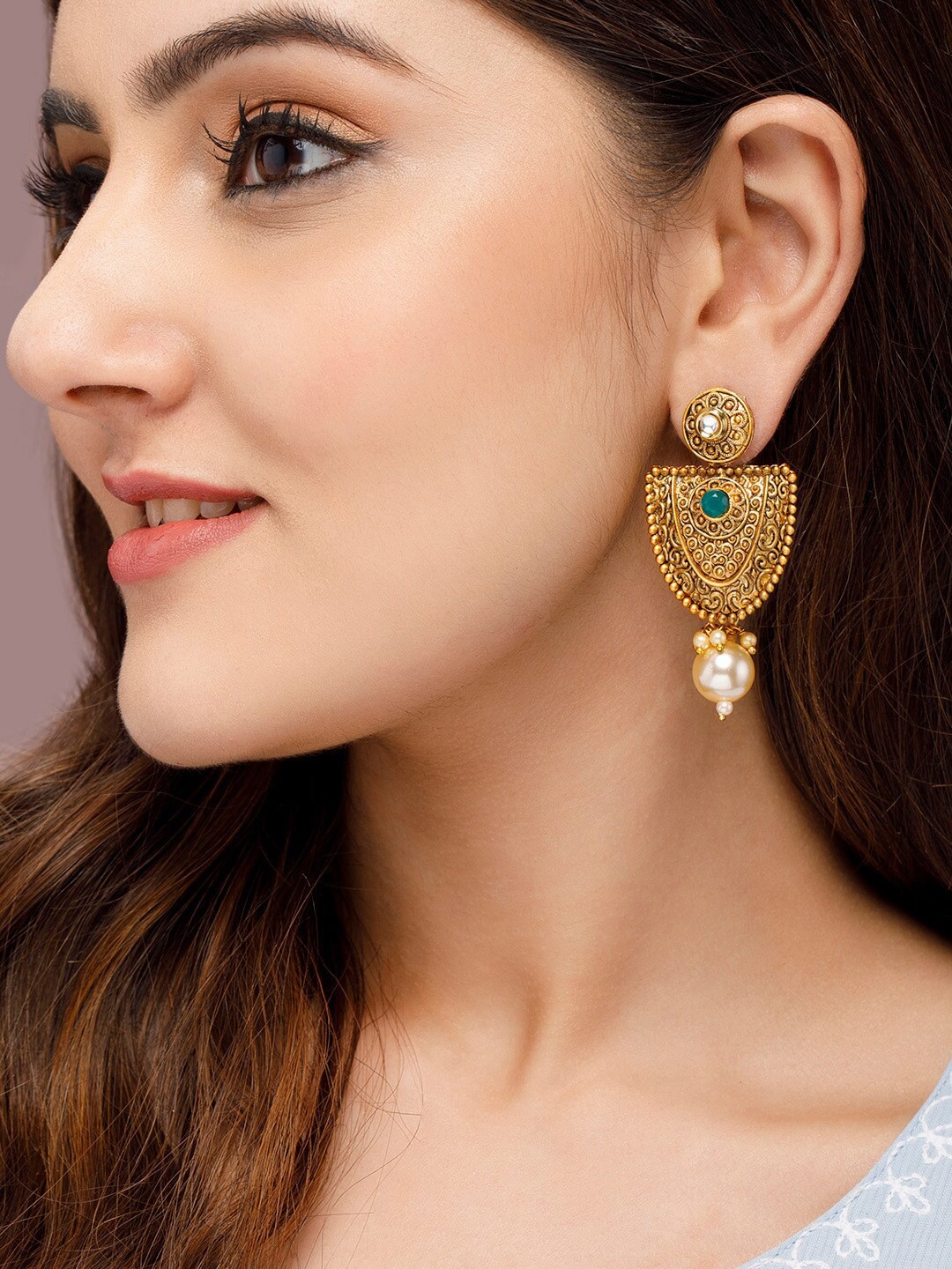 

Rubans Women Gold-Toned Contemporary Drop Earrings
