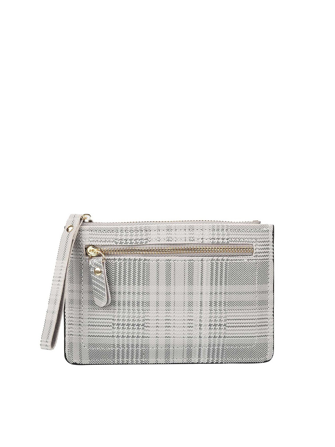 

WALKWAY by Metro Grey Checked Envelope Clutch