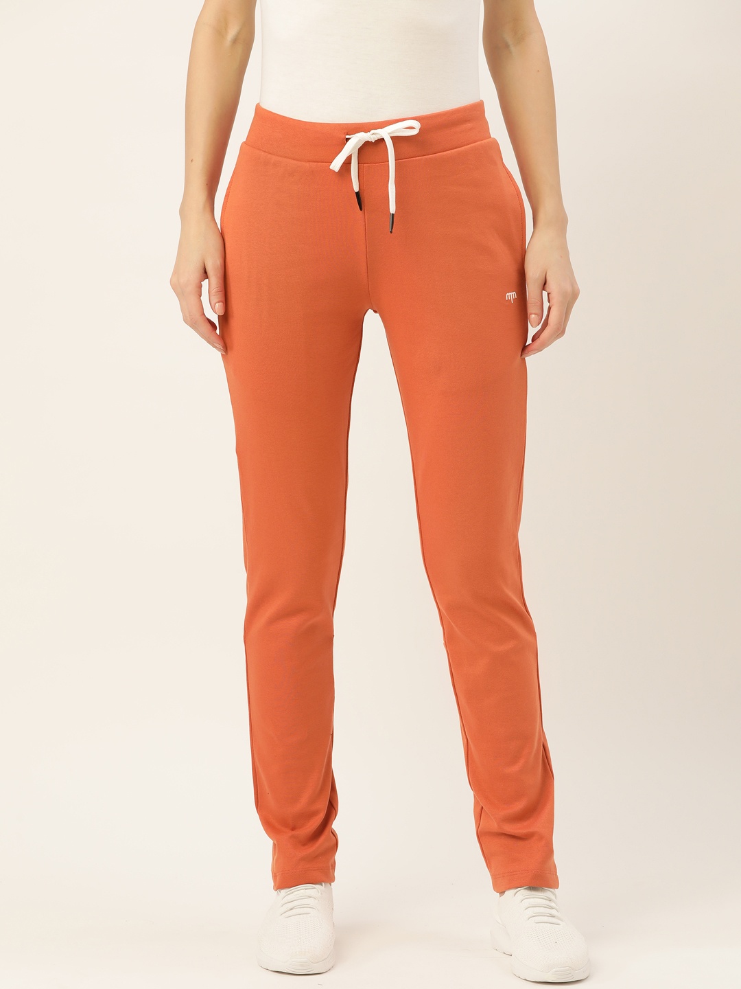 

Madame Women Rust Orange Solid Track Pants