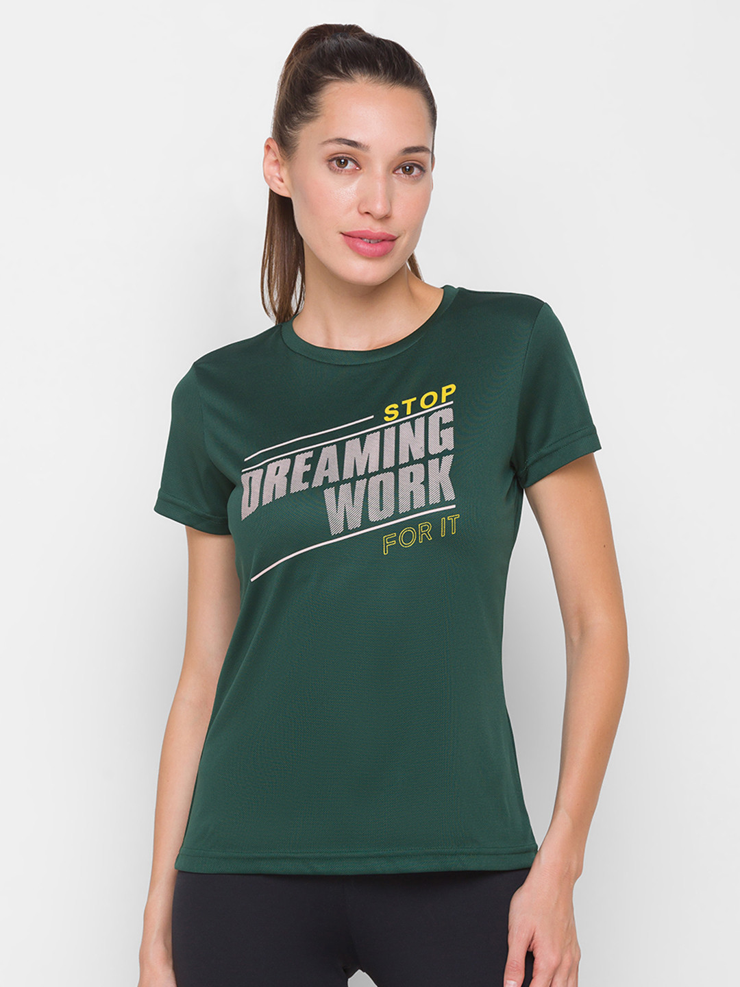 

Globus Women Green Typography Printed T-shirt