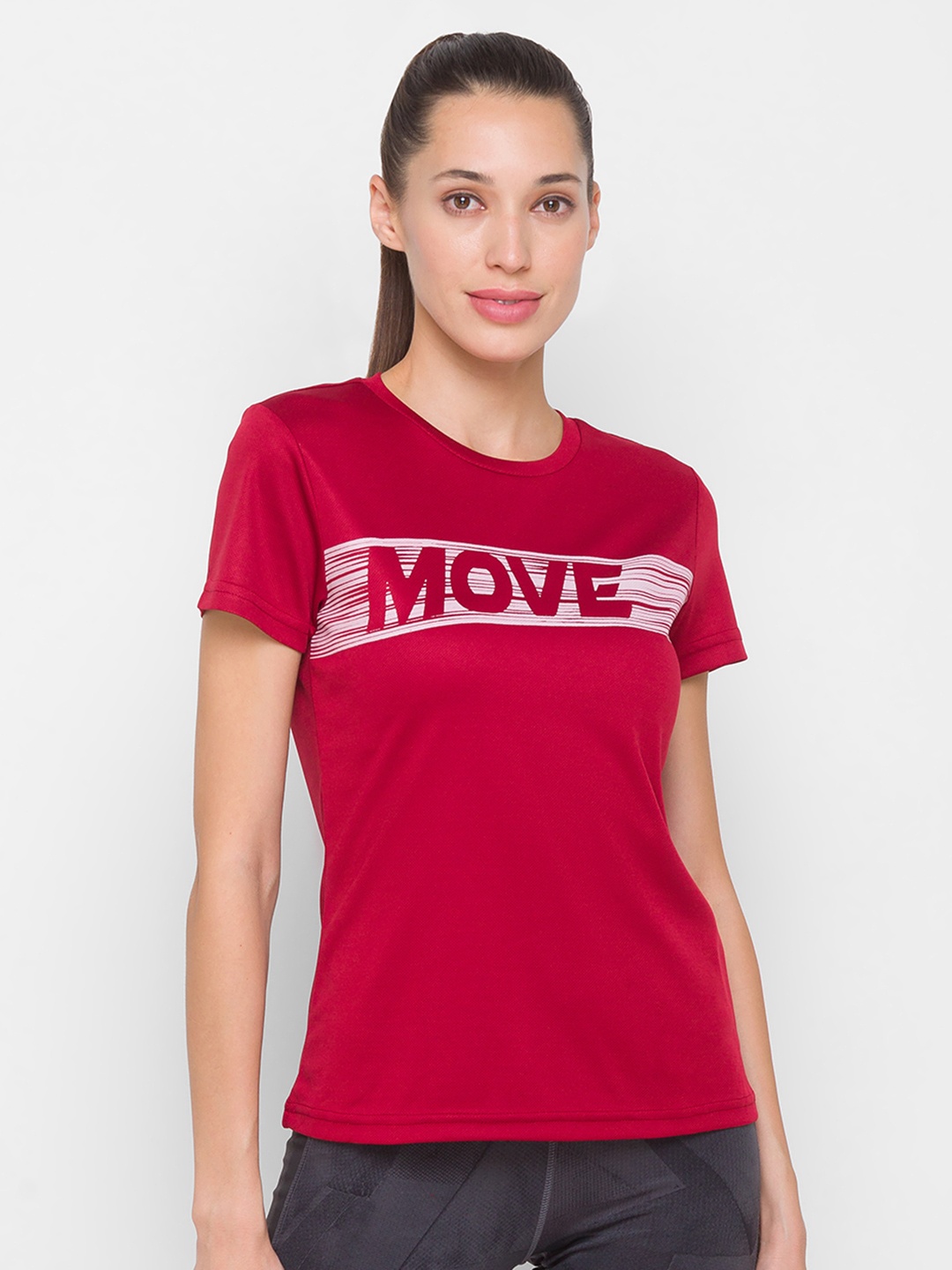 

Globus Women Maroon Typography Printed T-shirt