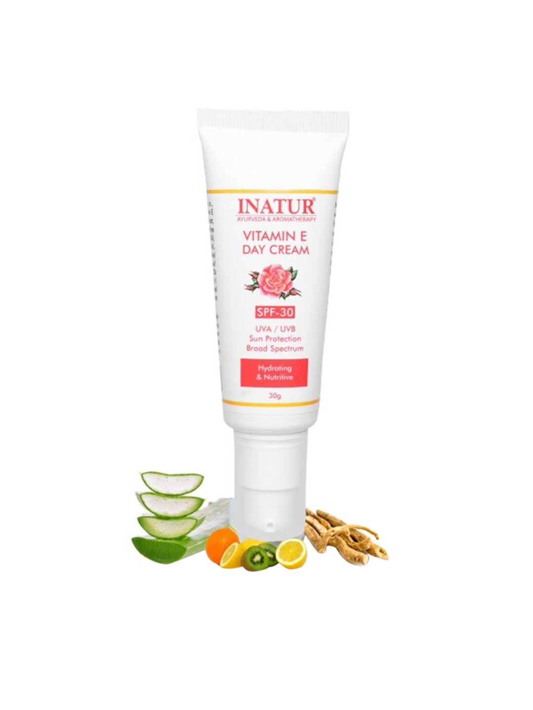 

Inatur SPF-30 Vitamin-E Day Cream for Sun Protection - 30 g, White