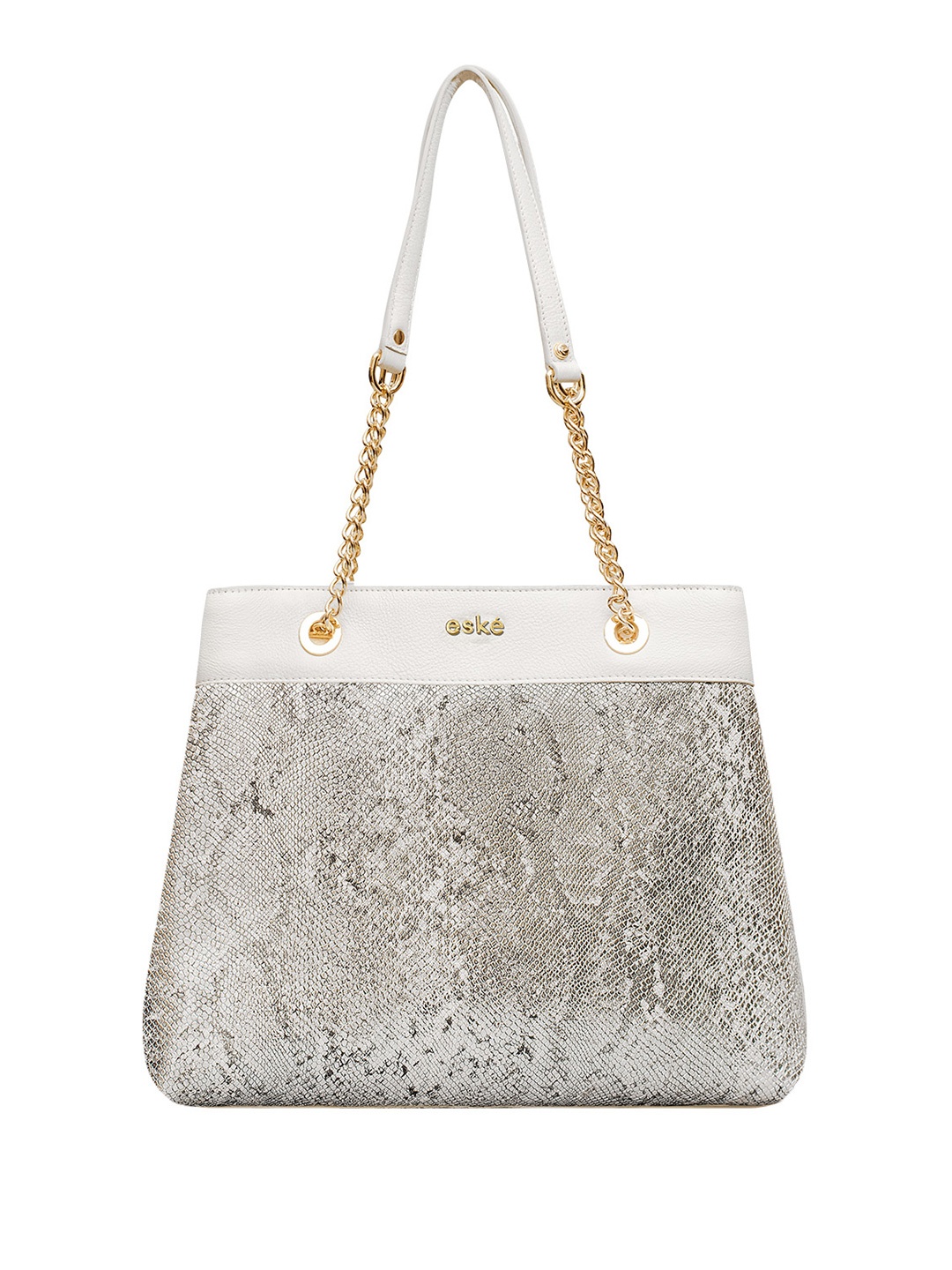 

Eske White Textured Leather Structured Shoulder Bag