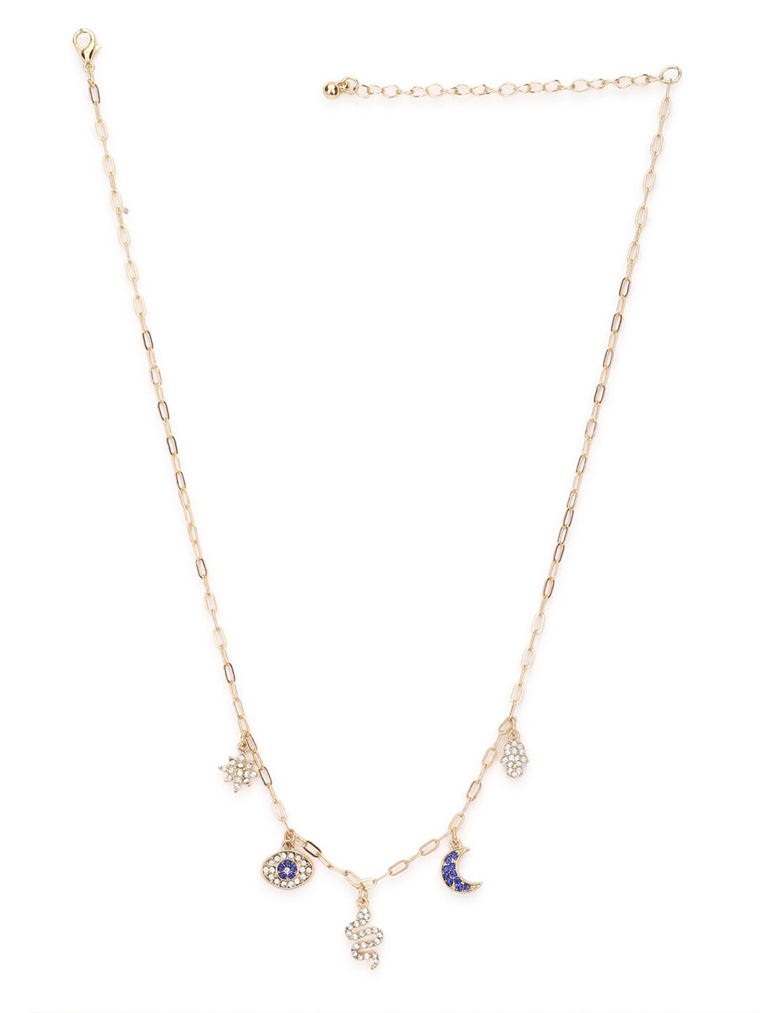 

FOREVER 21 Gold-Toned & Blue Minimal Chain