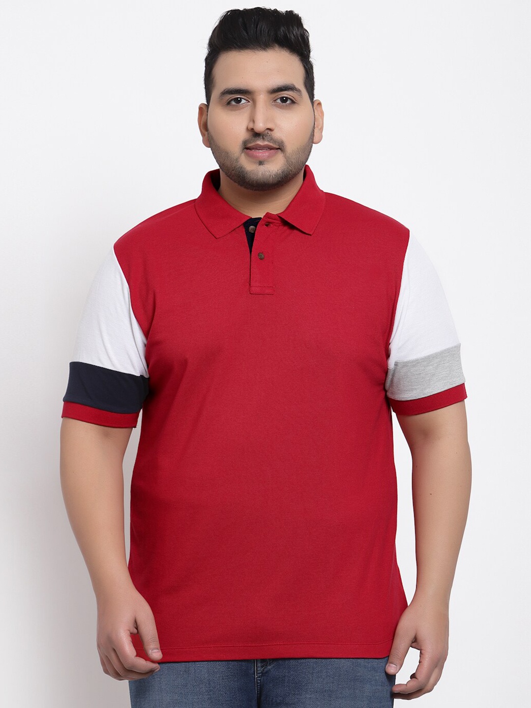 

Kalt Men Red Polo Collar Regular Fit T-shirt