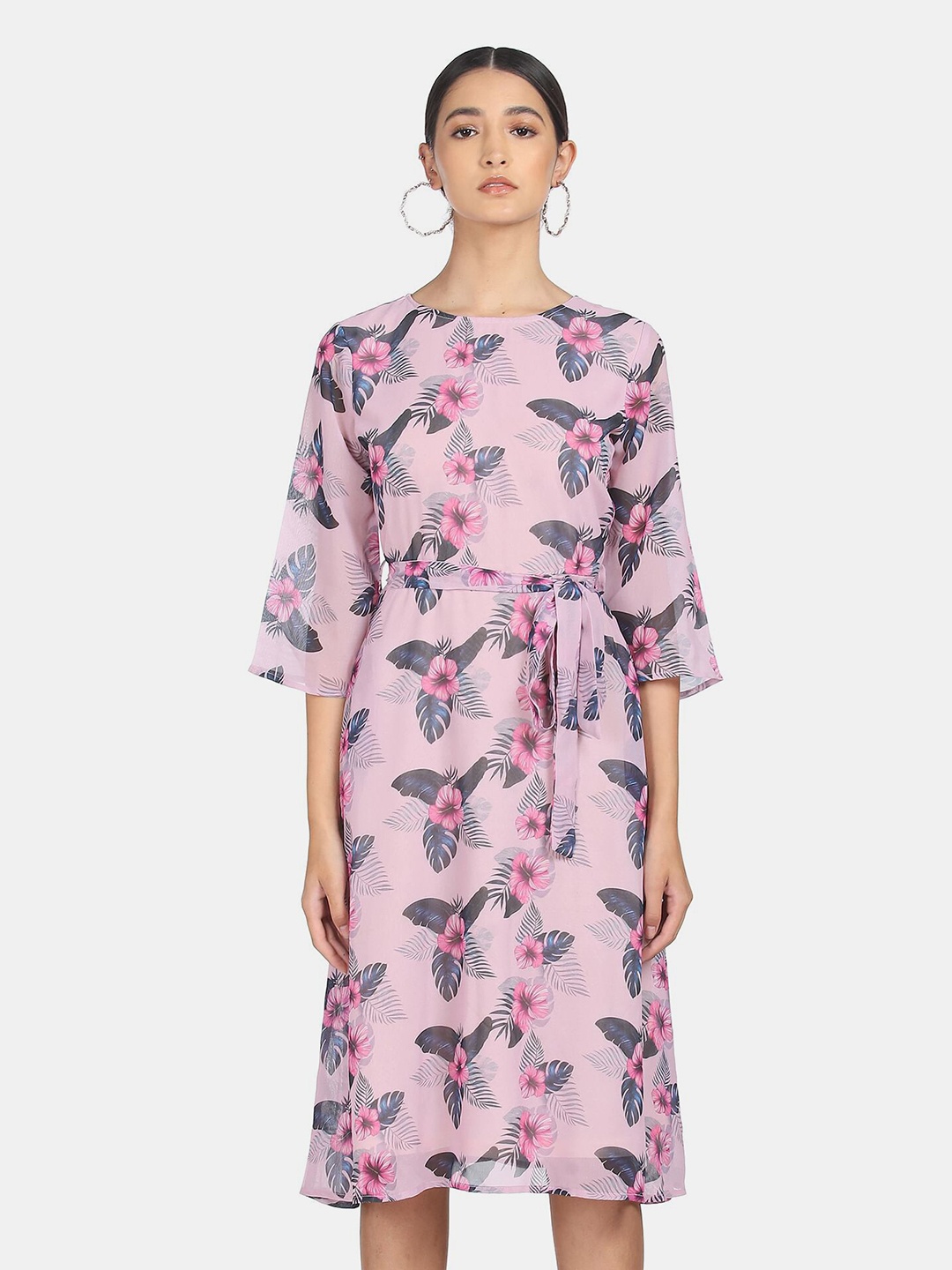 

SHFFL Purple & Pink Floral A-Line Dress