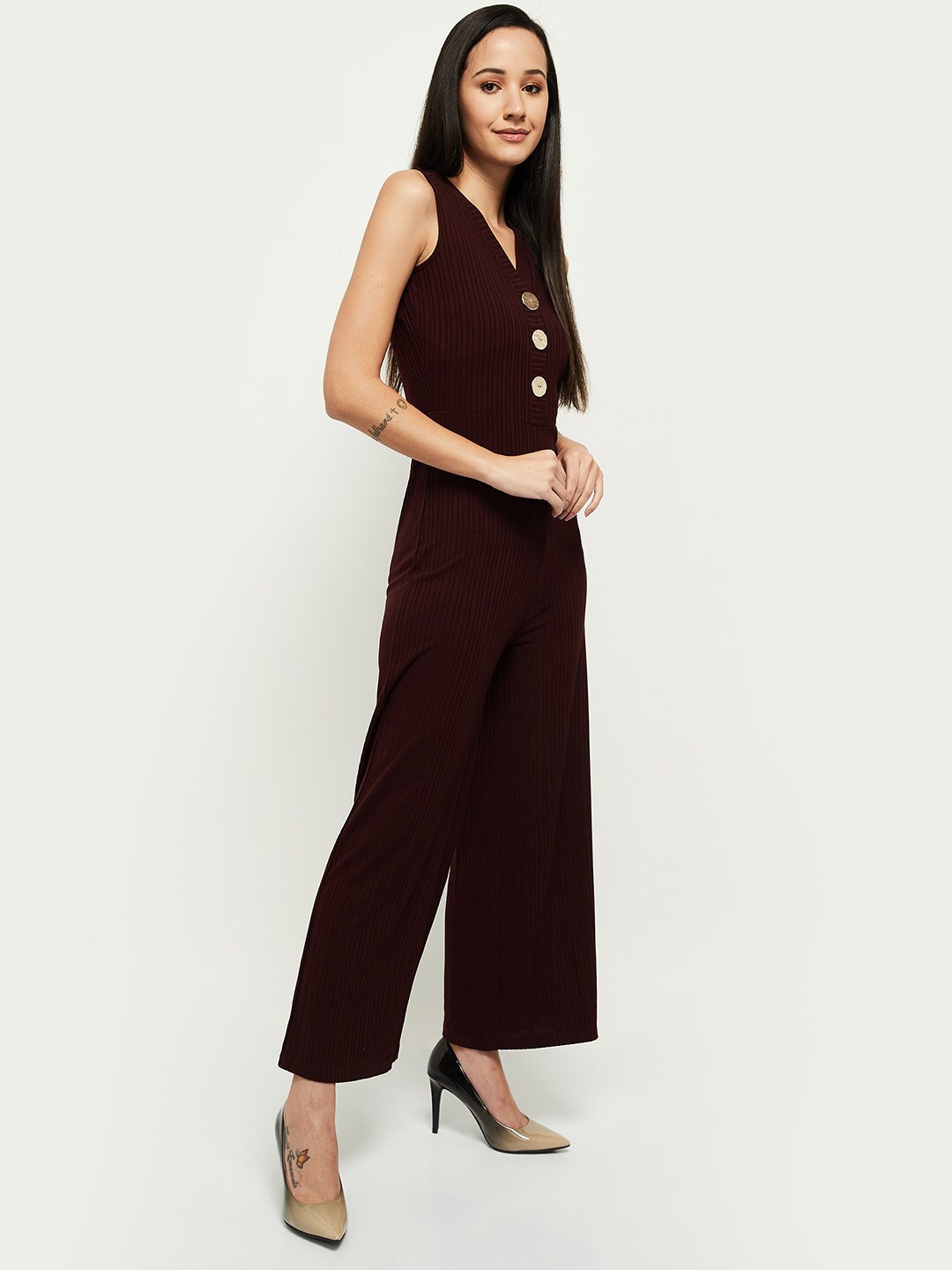 

max Women Burgundy Jumpsuit