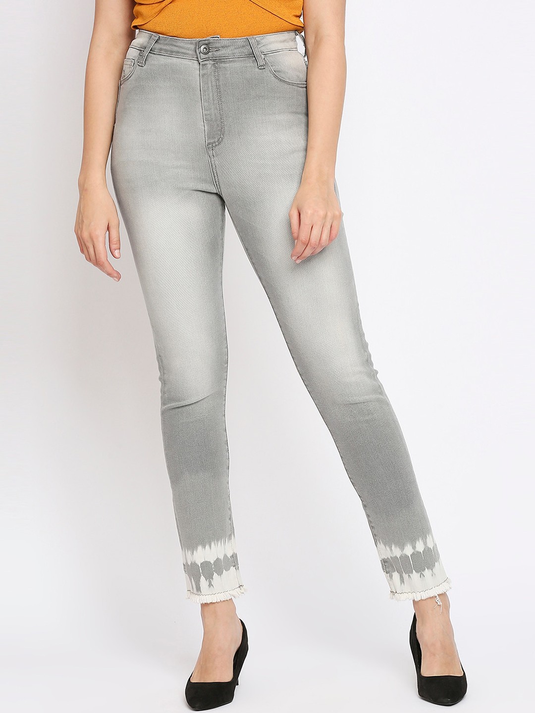

Being Human Women Grey Straight Fit High-Rise Heavy Fade Cotton Jeans