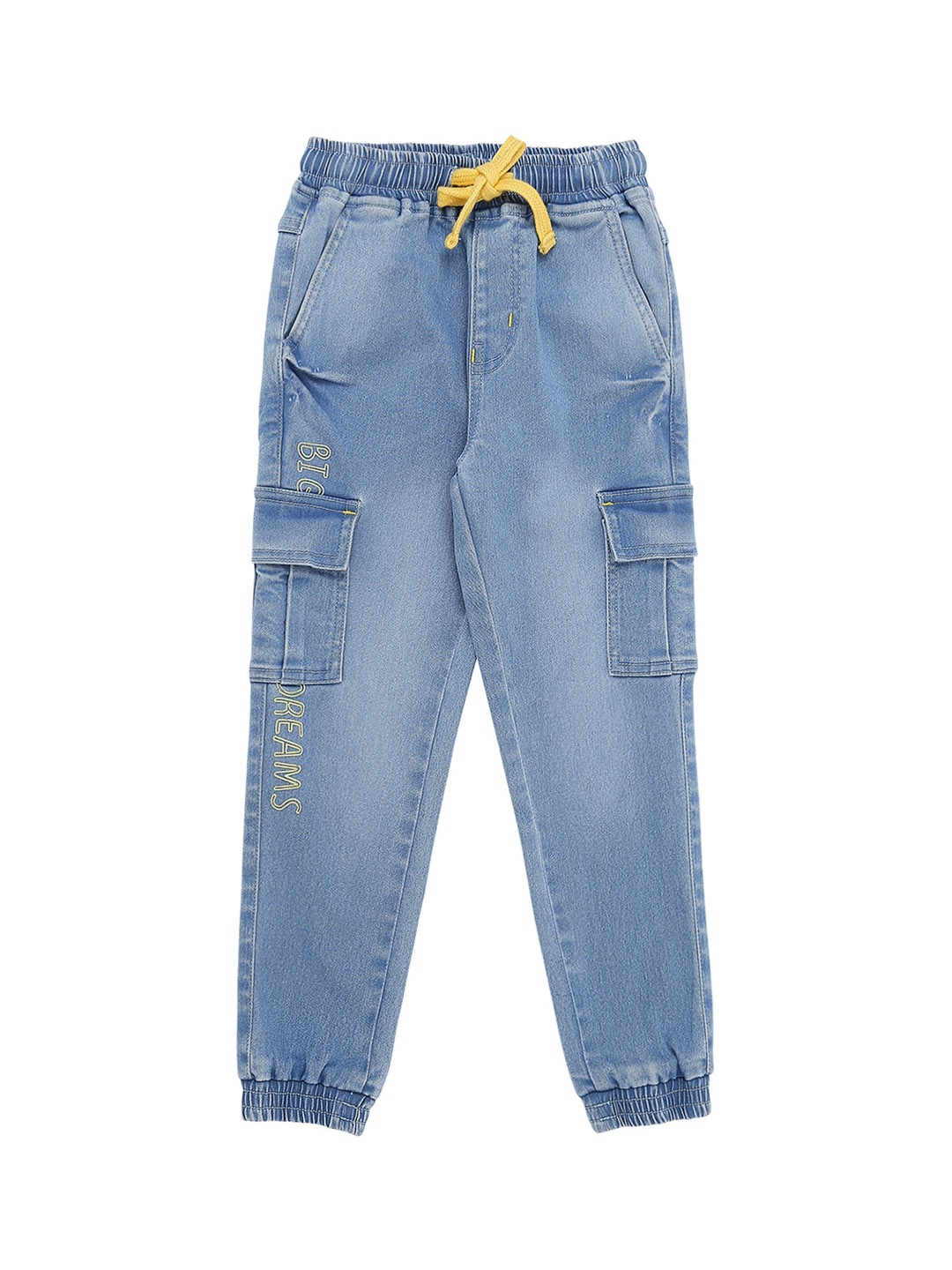 

High Star Blue Slim Fit Mildly Distressed Light Fade Stretchable Jogger Jeans