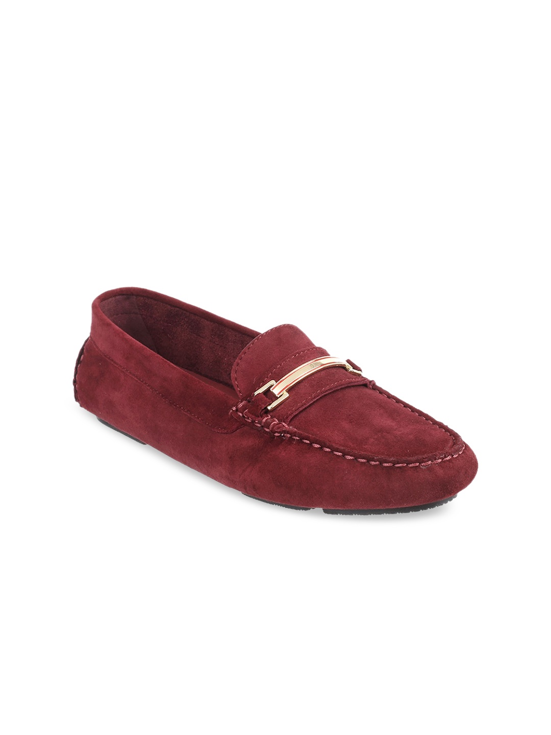 

DAVINCHI Women Maroon Suede Flat Shoes
