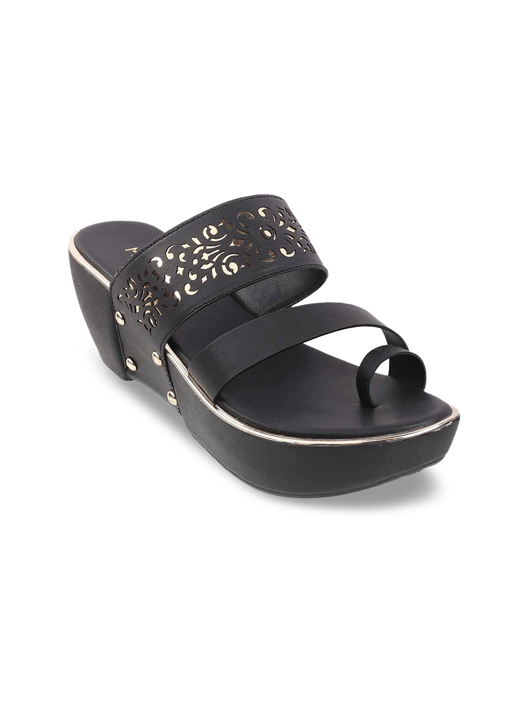 

Metro Black Wedge Sandals