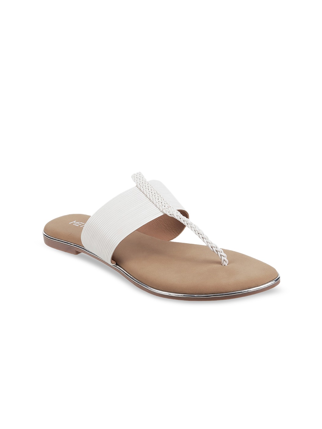 

Metro Women White T-Strap Flats