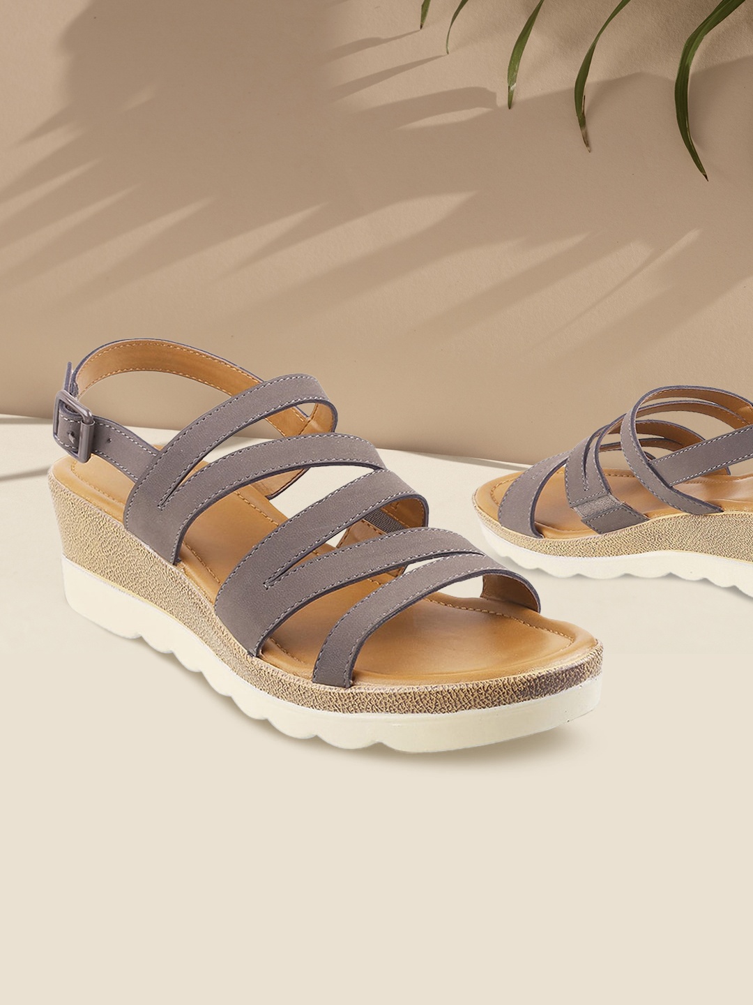 

Metro Grey Open Toe Gladiator Wedges