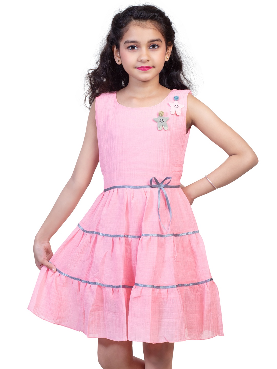 

Nottie Planet Girls Pink Layered Dress