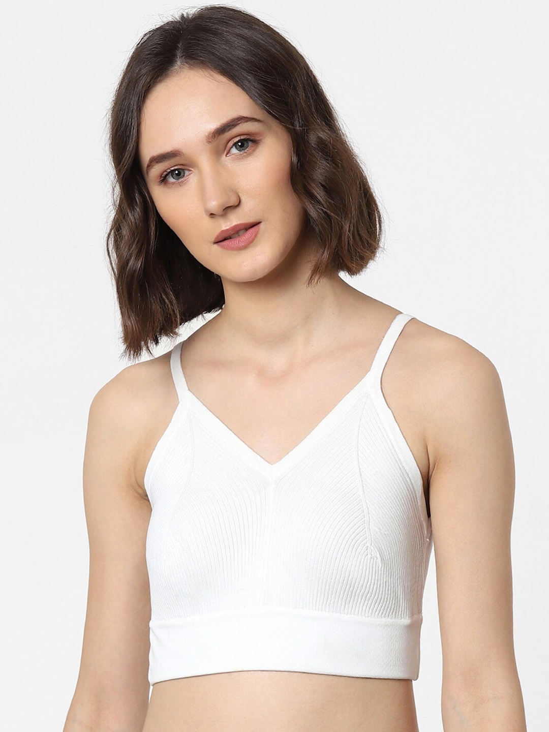 

ONLY White Knitted Crop Top