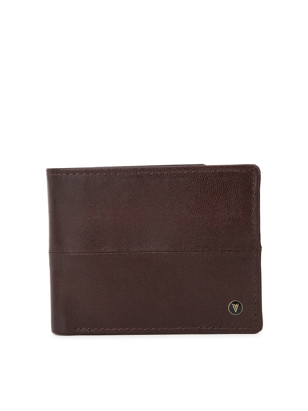 

Van Heusen Men Brown Textured Leather Two Fold Wallet