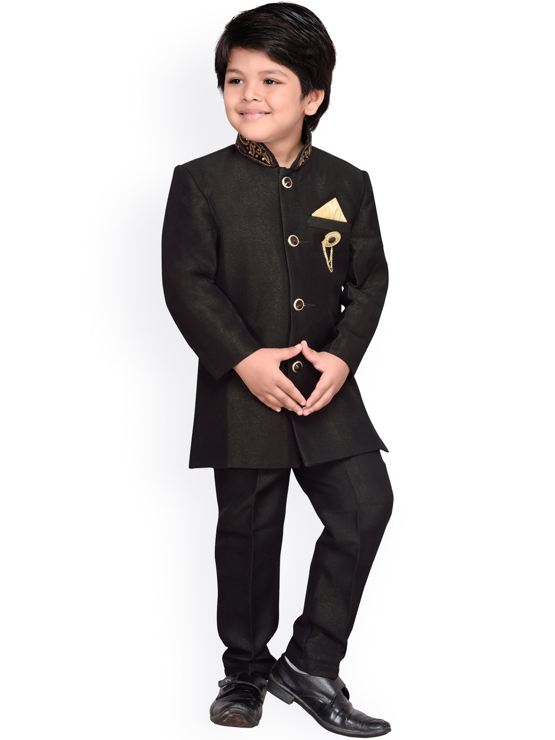 

Aj DEZInES Boys Black Sherwani