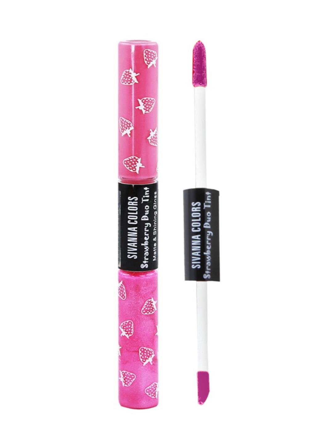 

Sivanna Colors 2 in 1 Strawberry Duo Tint Matte & Shining Lip Gloss - DK035 04, Pink