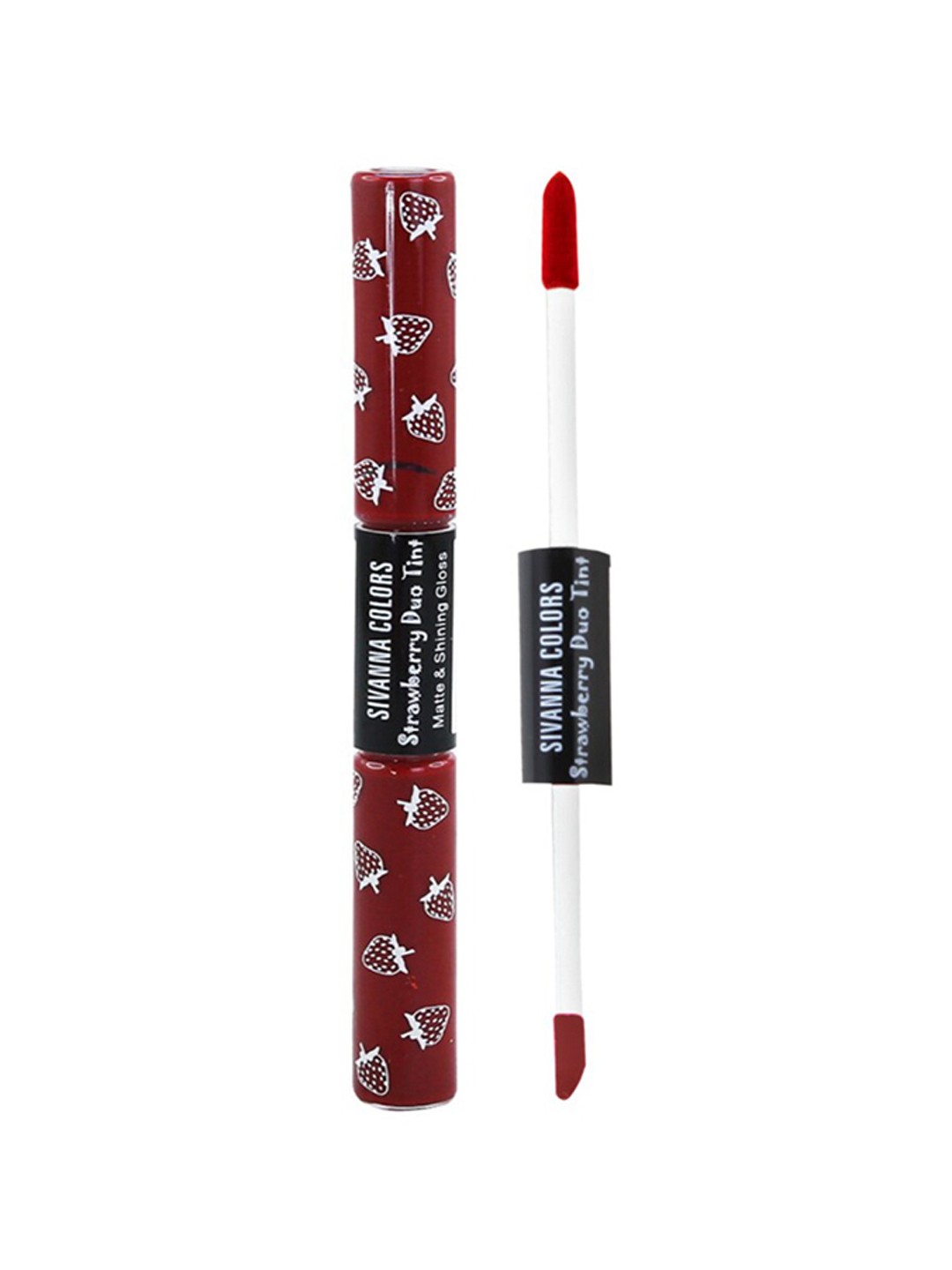 

Sivanna Colors 2 in 1 Strawberry Duo Tint Matte & Shining Lip Gloss - DK035 10, Maroon