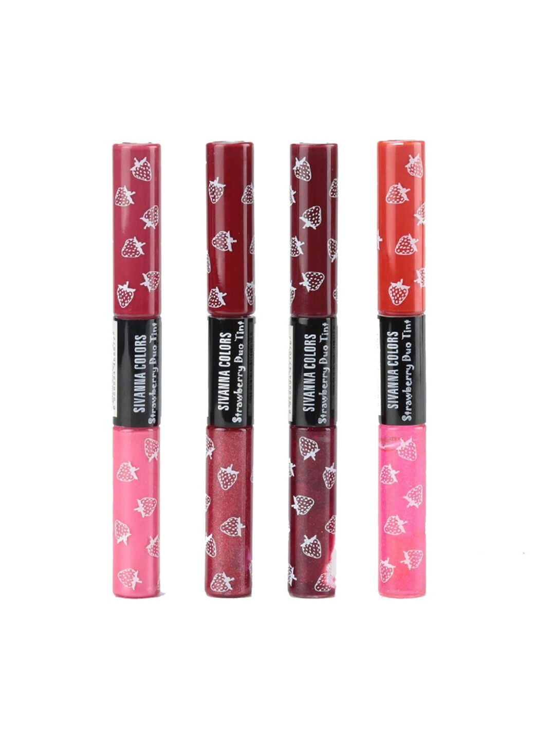 

Sivanna Colors 2 in 1 Strawberry Duo Tint Matte & Shining Lip Gloss - DK035 08, Pink