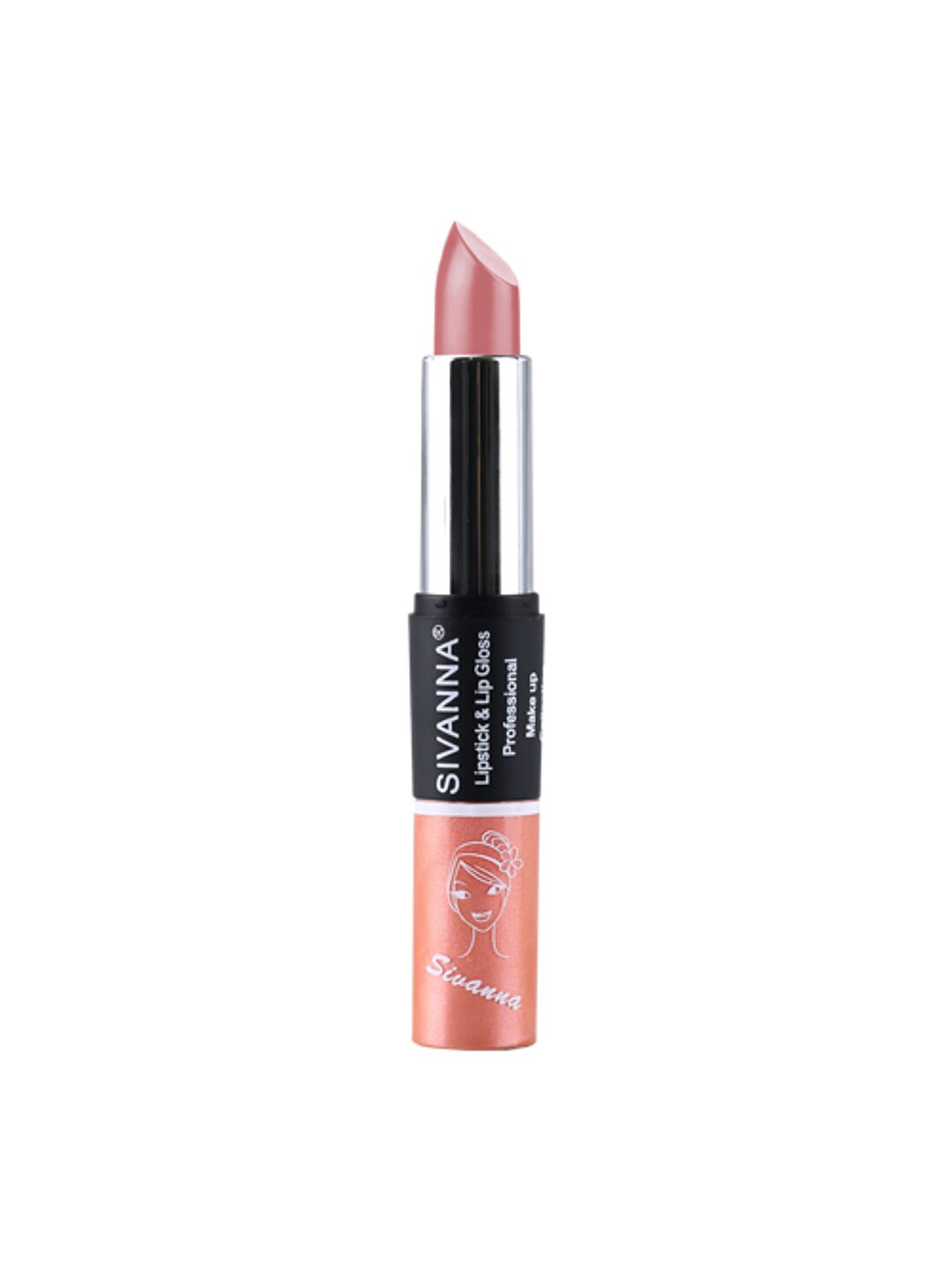 

Sivanna Colors 2-in-1 Professional Makeup Lipstick & Lip Gloss - DK061 05, Rose gold
