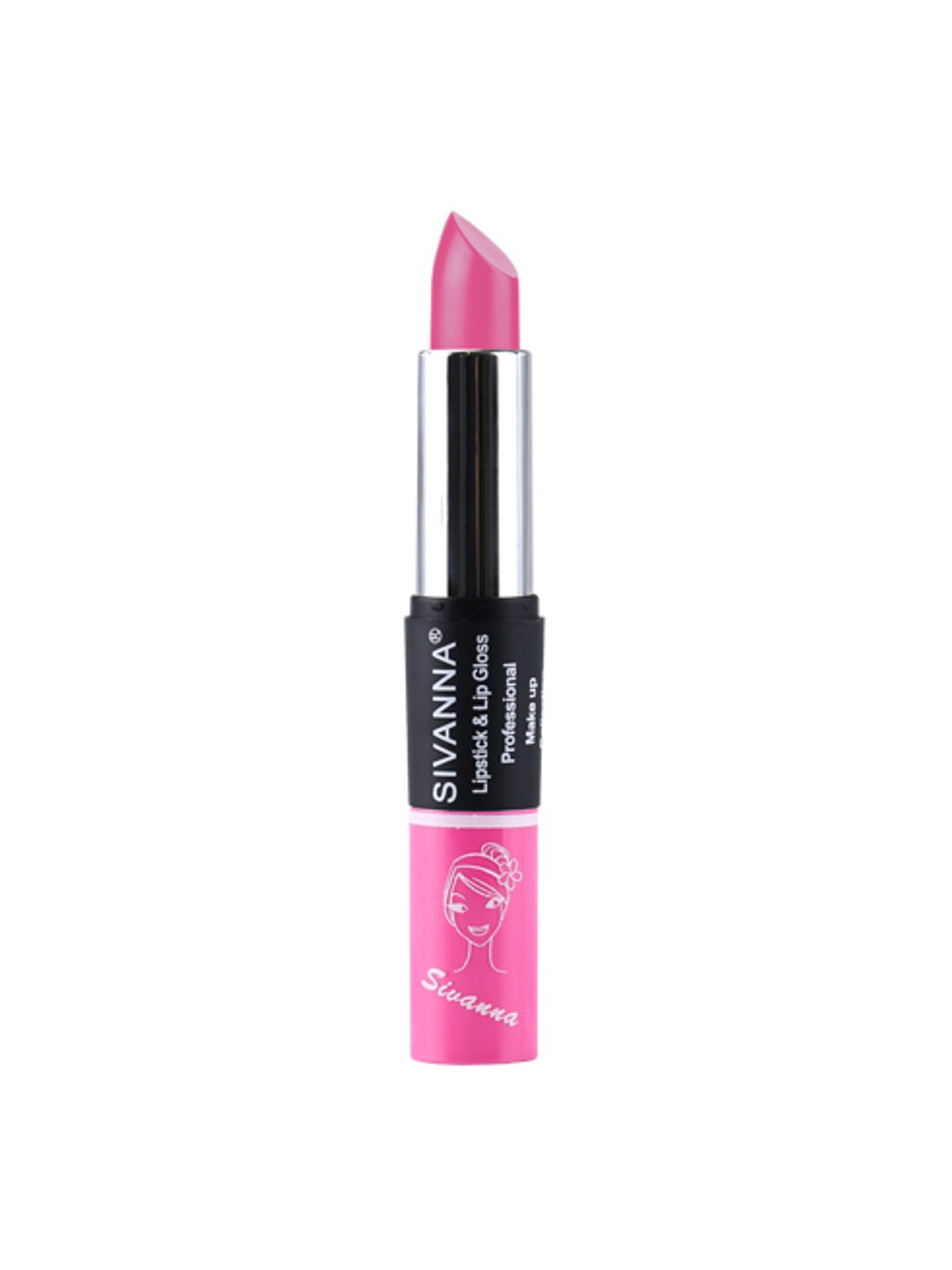 

Sivanna Colors 2-in-1 Professional Makeup Lipstick & Lip Gloss - DK061 04, Pink
