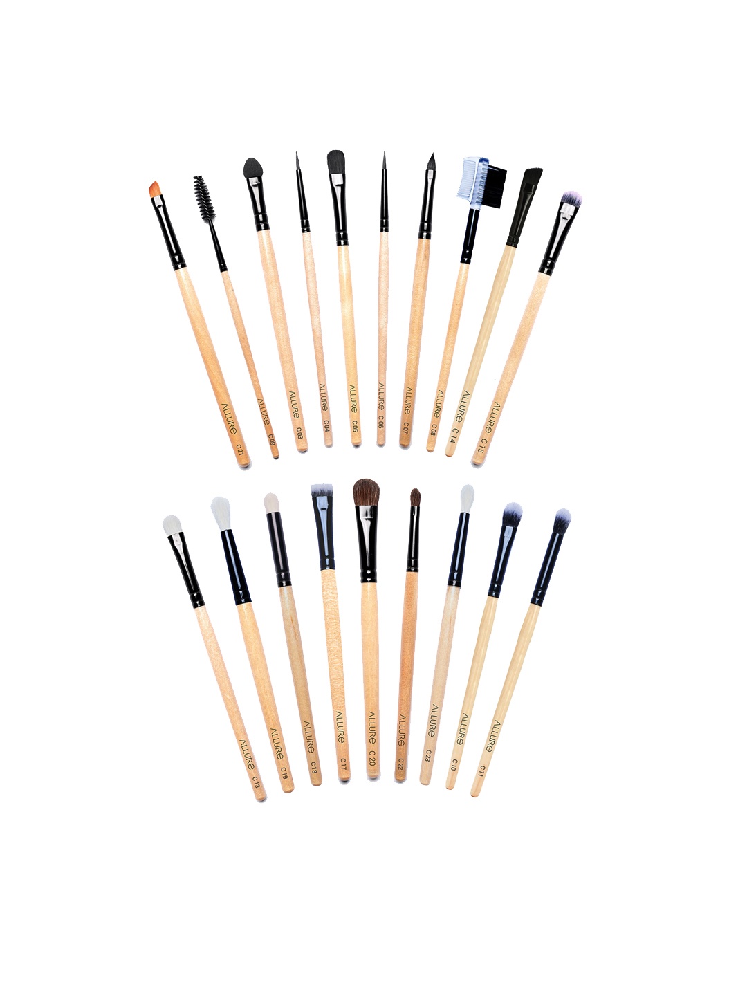 

ALLURE Set of 19 Eye Makeup Brushes ACKE-19, Beige