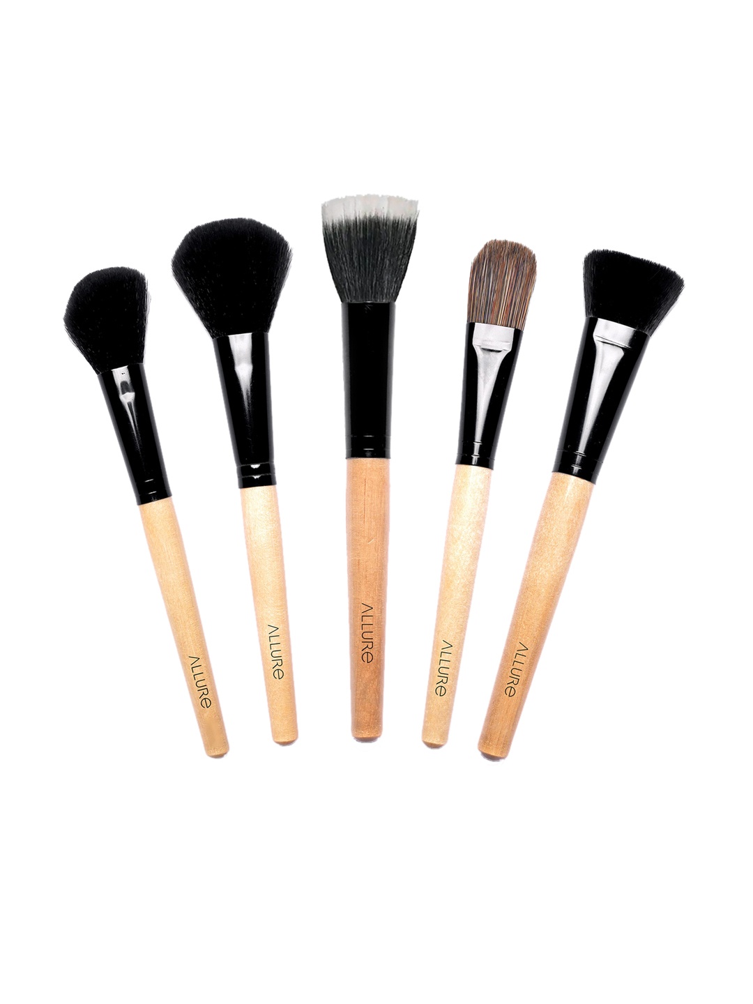 

ALLURE Set of 5 Wooden Face Makeup Brushes ACKF1-05, Beige