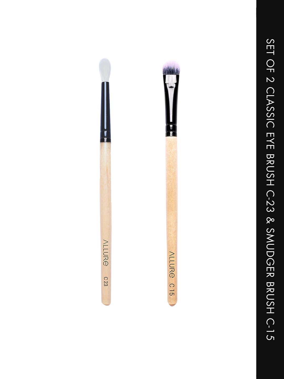 

ALLURE Set of Wooden Eye Brush C-23 & Eye Smudger Brush C-15, Beige