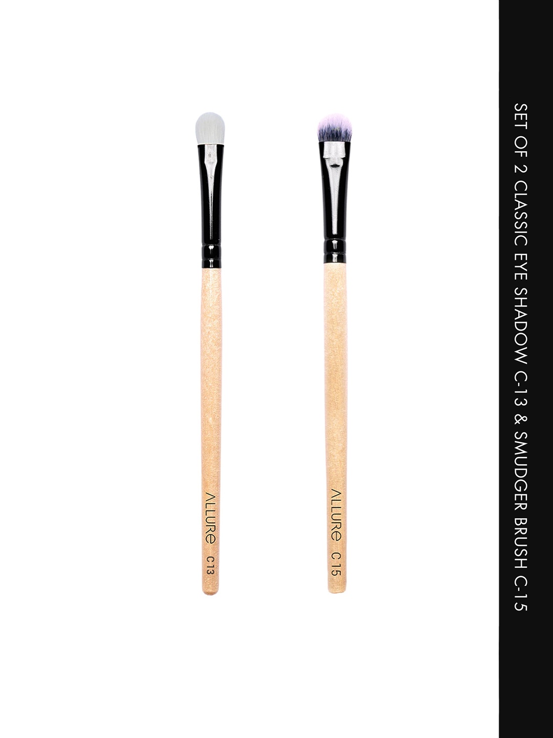 

ALLURE Set of Wooden Eyeshadow Brush C-13 & Eye Smudger Brush C-15, Beige