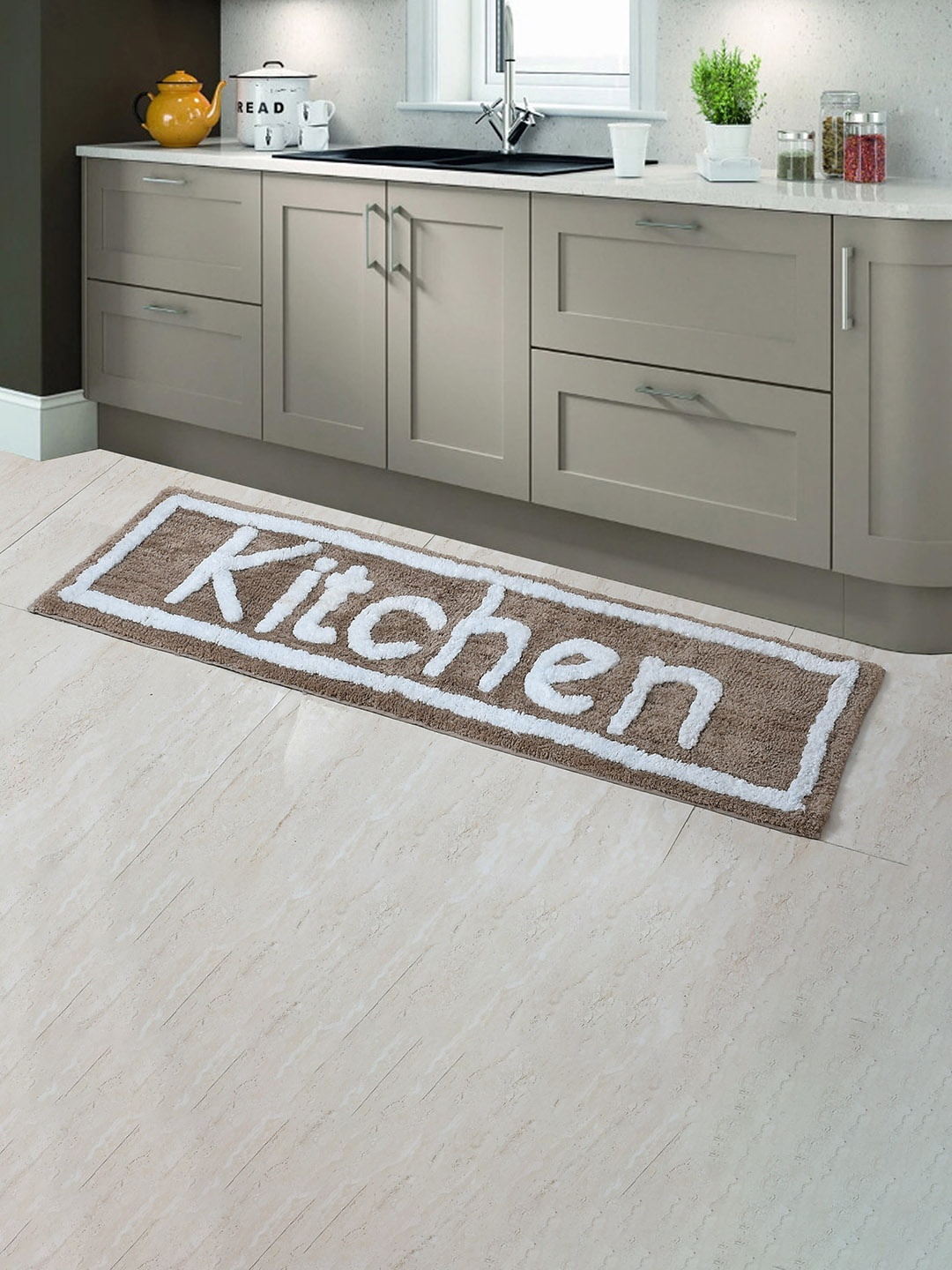 

AEROHAVEN Taupe Quirky Printed Anti Slip 1850 GSM Floor Runner