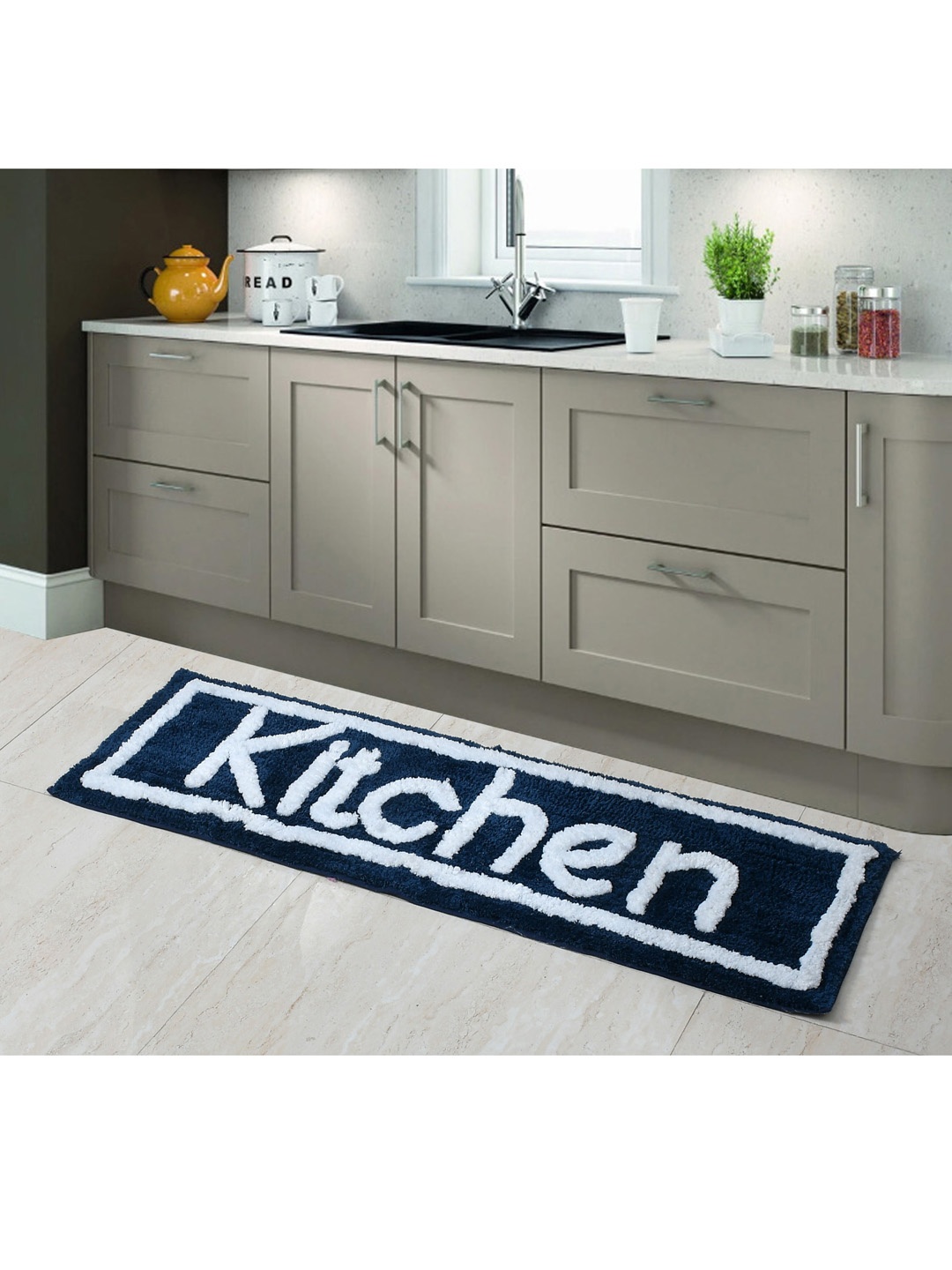 

AEROHAVEN Navy Blue Quirky Anti Slip Kitchen Runner