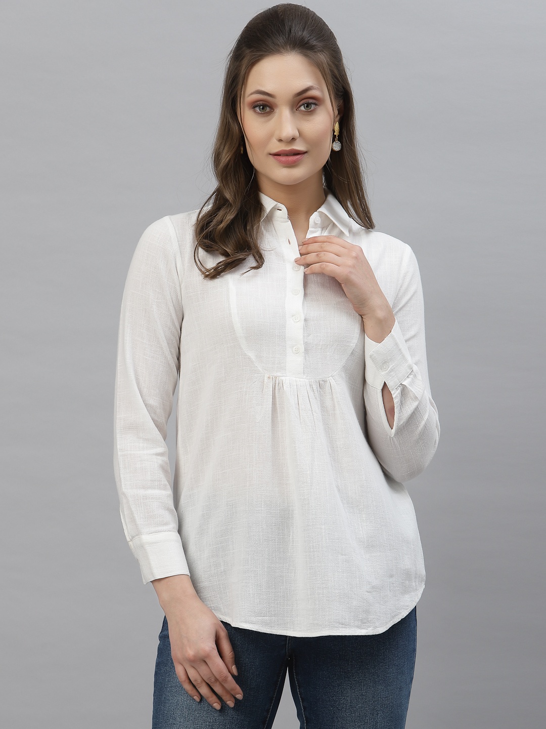 

Mode by Red Tape Off White Shirt Style Top