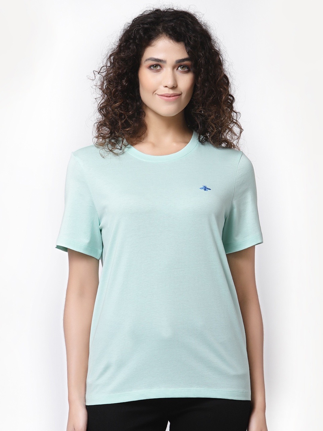 

Mode by Red Tape Women Green Pure Cotton T-shirt